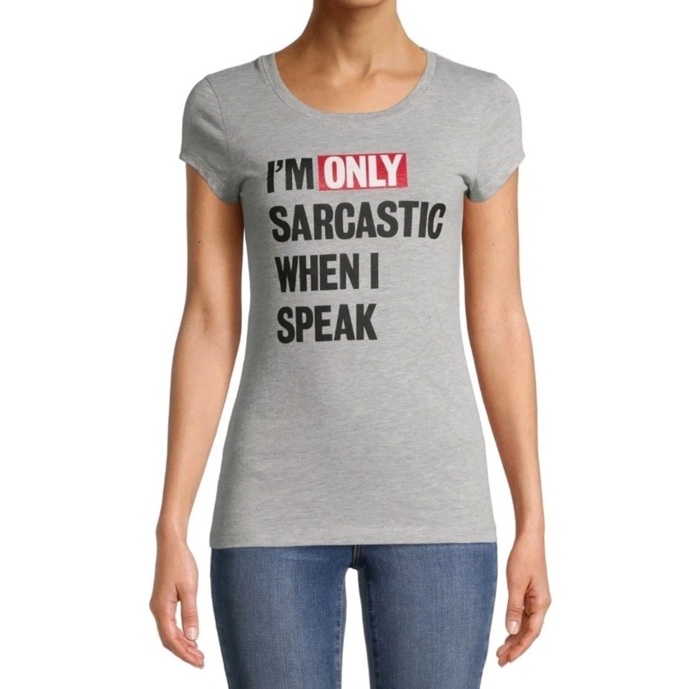 I'm Only Sarcastic When‎ I Speak  Grey T-Shirt Size Medium 7-8 #308